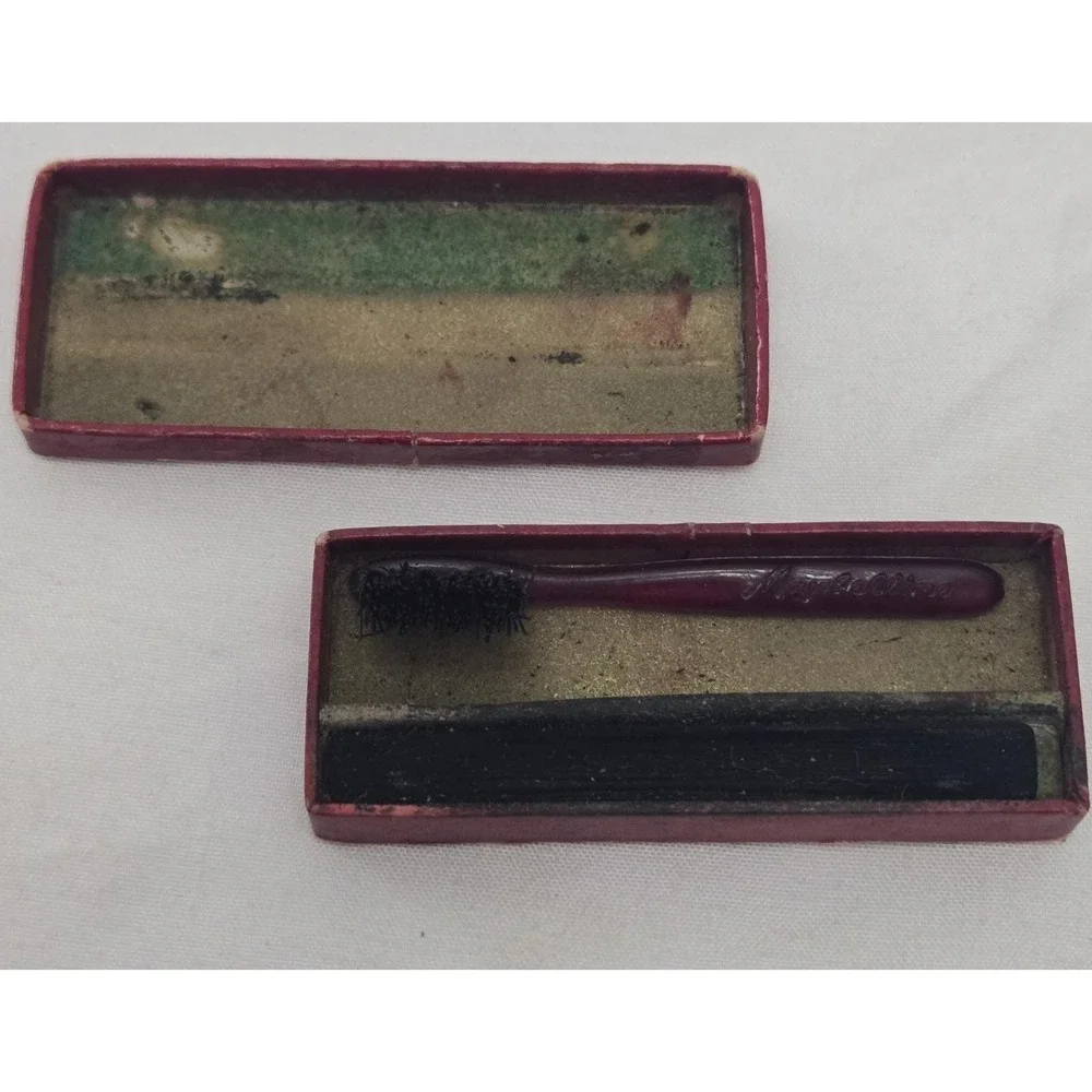 Vintage 1930s Maybelline Velvet Black Mascara Original Brush Original Red Box